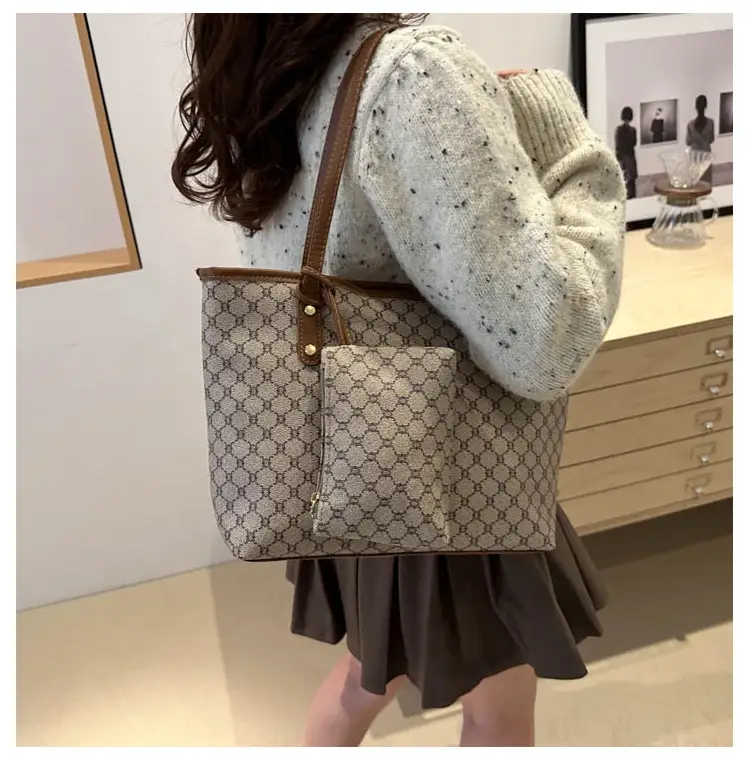 Women's Brown White Pattern Crossbody Bag Large Capacity — feature 17