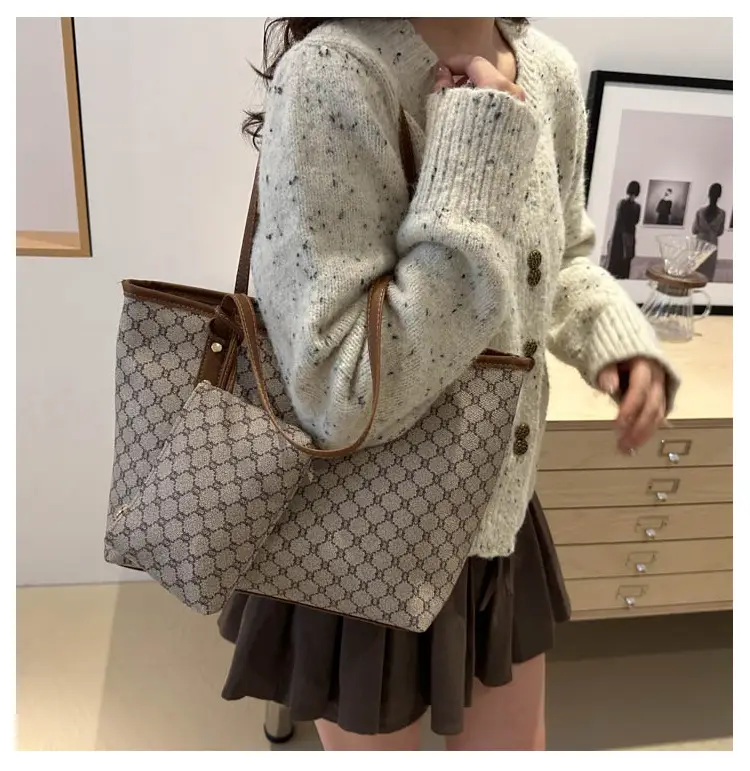 Women's Brown White Pattern Crossbody Bag Large Capacity — feature 19