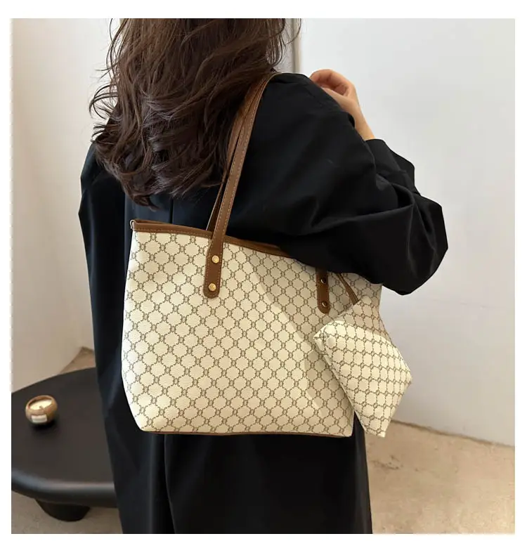 Women's Brown White Pattern Crossbody Bag Large Capacity — feature 9