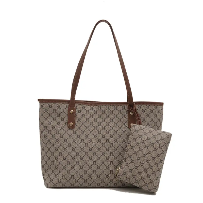 Women's Brown White Pattern Crossbody Bag Large Capacity - Image 3