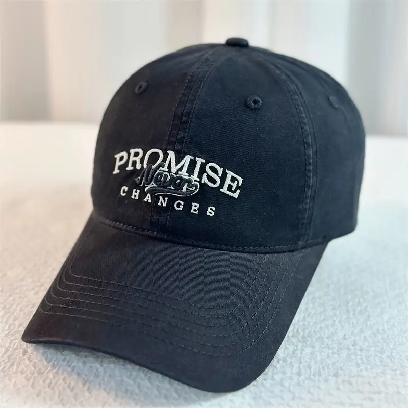 Japanese Style Purple Washable Embroidered Cap for Men Women