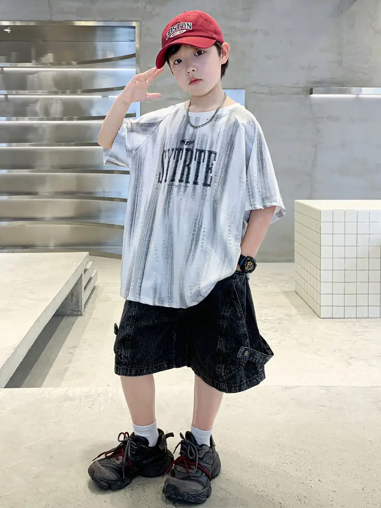 Summer Boys Denim Shorts & T-Shirt Set - Image 4