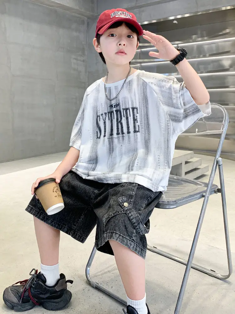 Summer Boys Denim Shorts & T-Shirt Set - Image 5