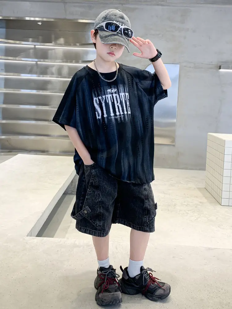 Summer Boys Denim Shorts & T-Shirt Set - Image 6