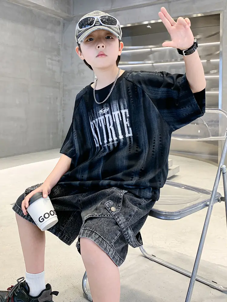 Summer Boys Denim Shorts & T-Shirt Set - Image 7