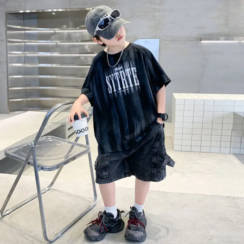 Summer Boys Denim Shorts & T-Shirt Set — feature 1