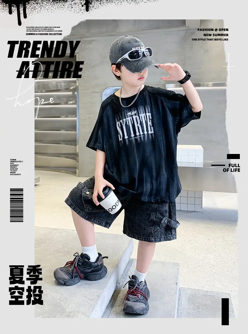 Summer Boys Denim Shorts & T-Shirt Set — feature 13