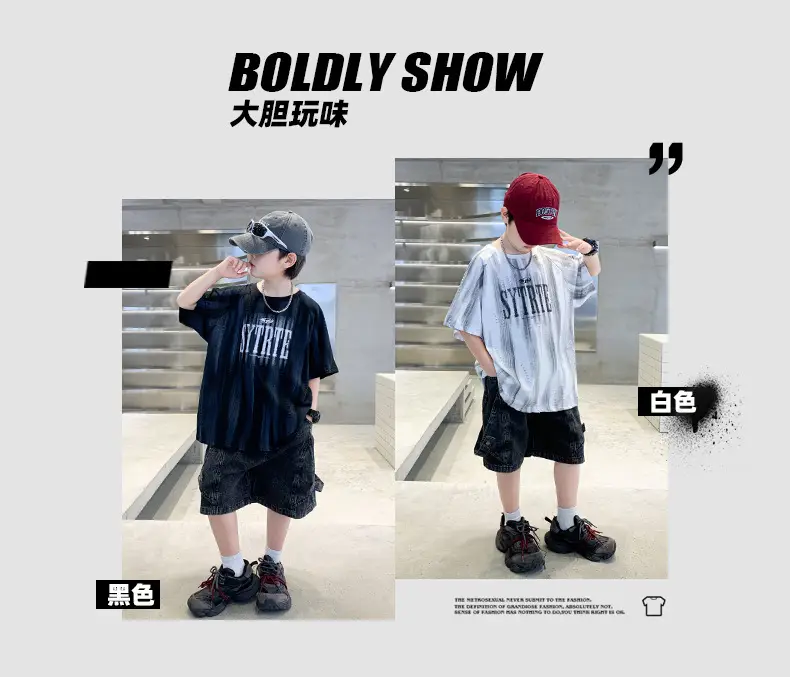 Summer Boys Denim Shorts & T-Shirt Set — feature 14
