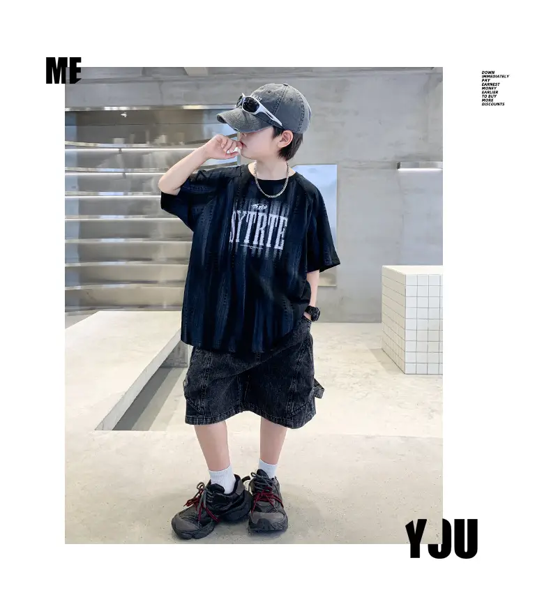 Summer Boys Denim Shorts & T-Shirt Set — feature 16