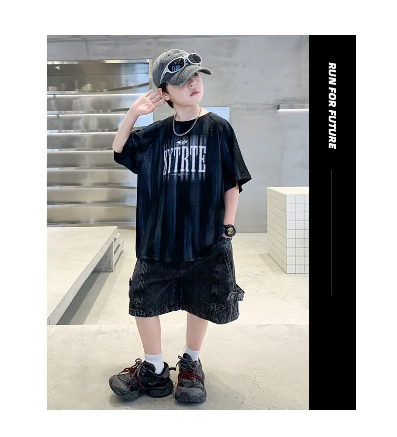 Summer Boys Denim Shorts & T-Shirt Set — feature 17