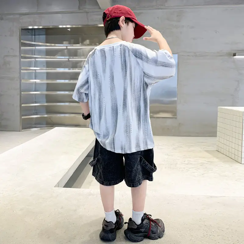 Summer Boys Denim Shorts & T-Shirt Set — feature 5