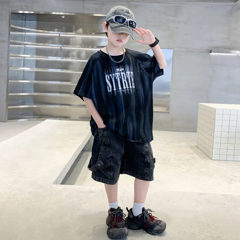 Summer Boys Denim Shorts & T-Shirt Set — feature 7