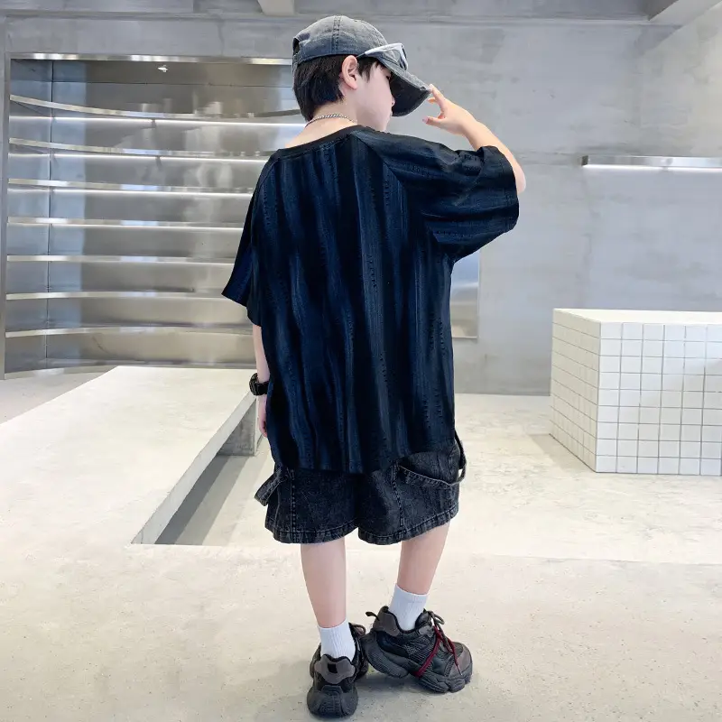 Summer Boys Denim Shorts & T-Shirt Set — feature 9