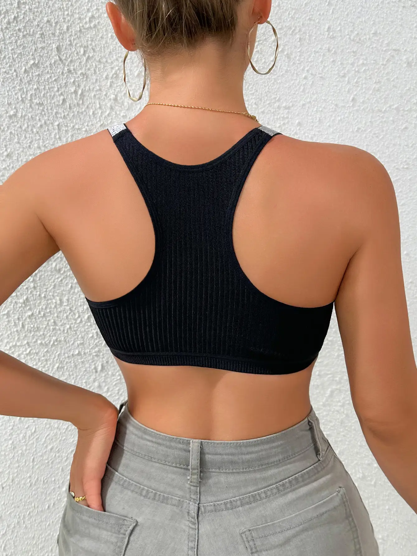 Black Navel-Exposed Underwear for Women Small — feature 3