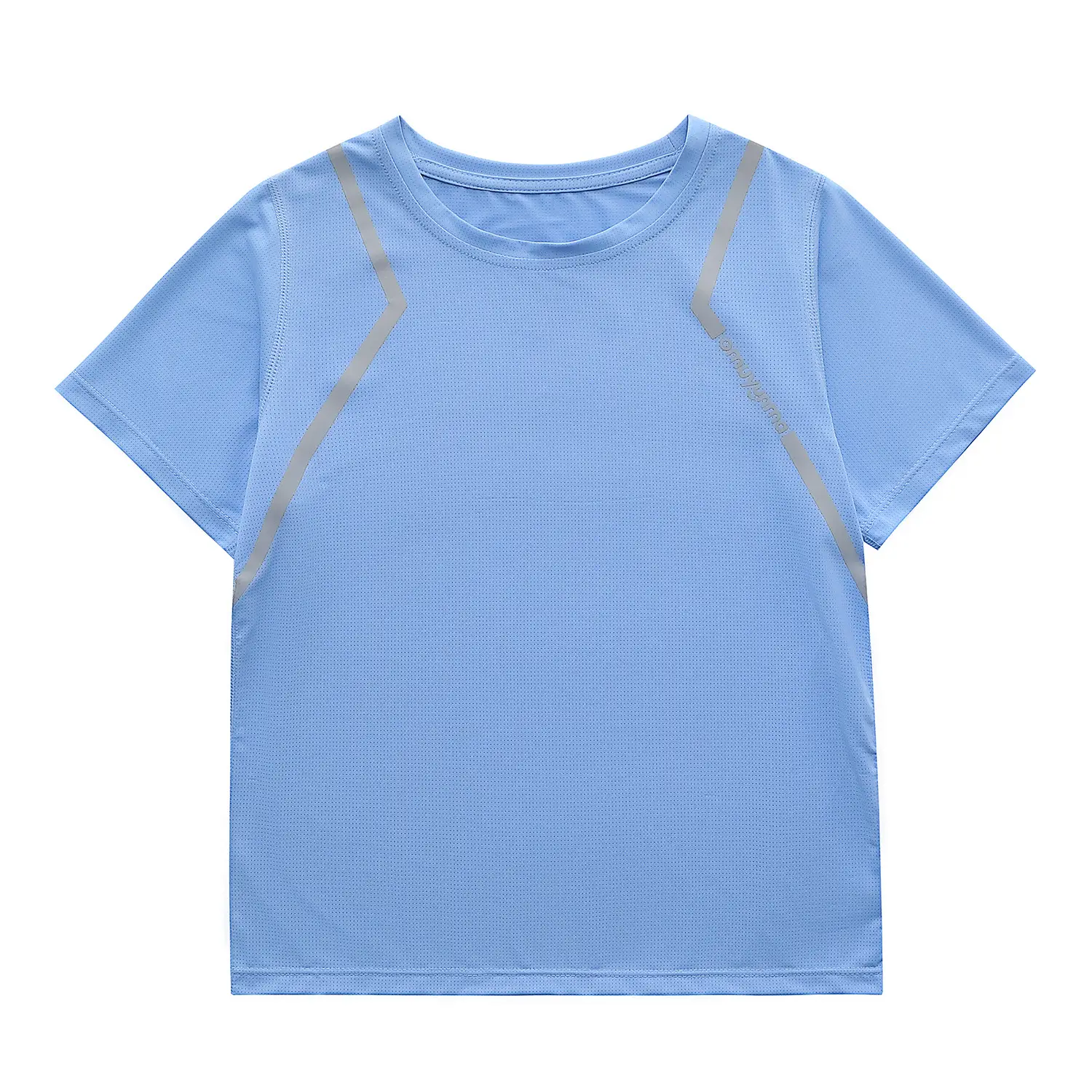 Boys Ice Silk T-Shirt Blue Round Neck Short Sleeve - Image 10
