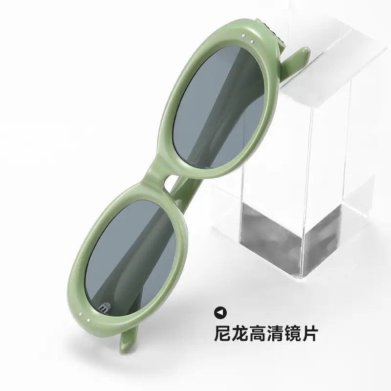 Futuristic Cat's Eye Sunglasses Green Myopia 2025 - Image 7