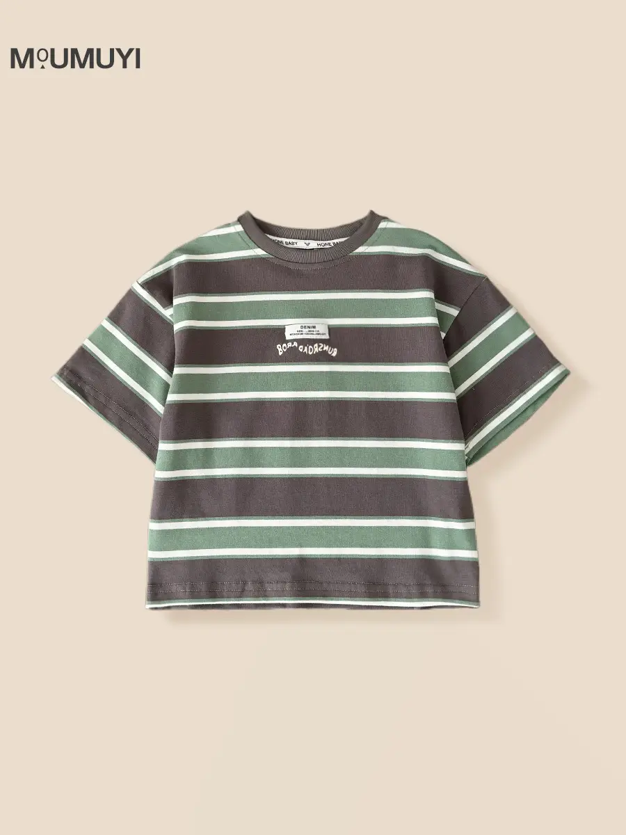 Boys Striped Cotton T-Shirt 2025 Summer - Image 5
