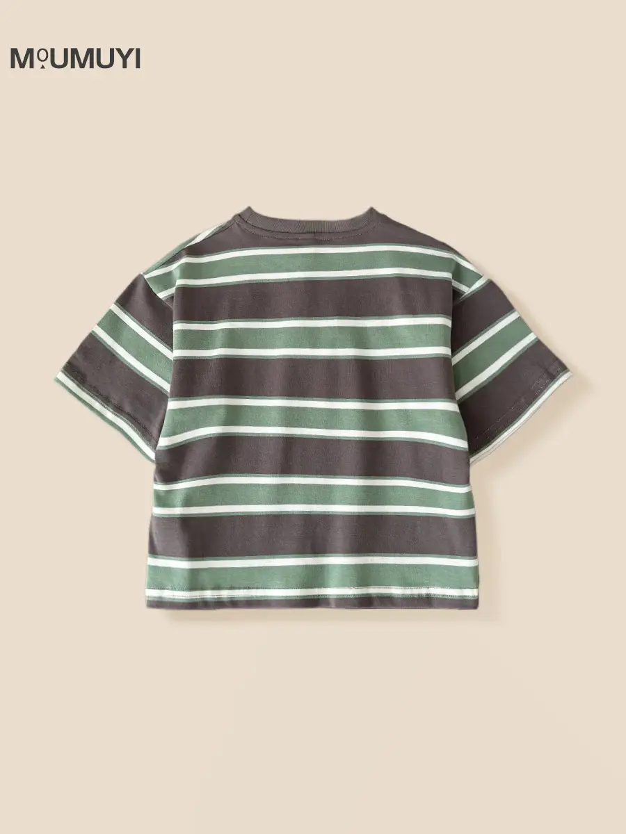 Boys Striped Cotton T-Shirt 2025 Summer - Image 6