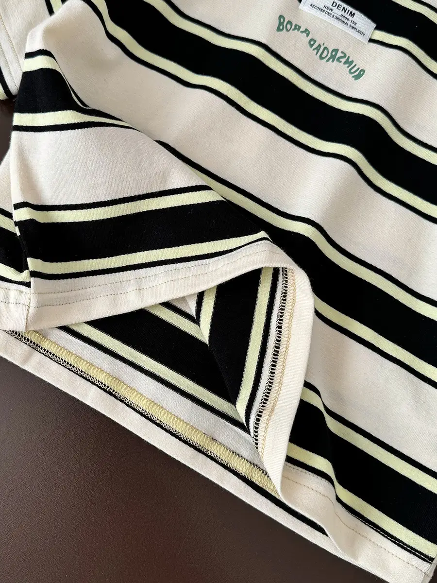 Boys Striped Cotton T-Shirt 2025 Summer - Image 7