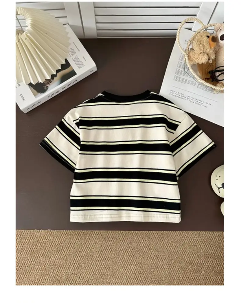 Boys Striped Cotton T-Shirt 2025 Summer — feature 14