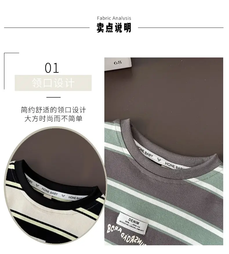 Boys Striped Cotton T-Shirt 2025 Summer — feature 6