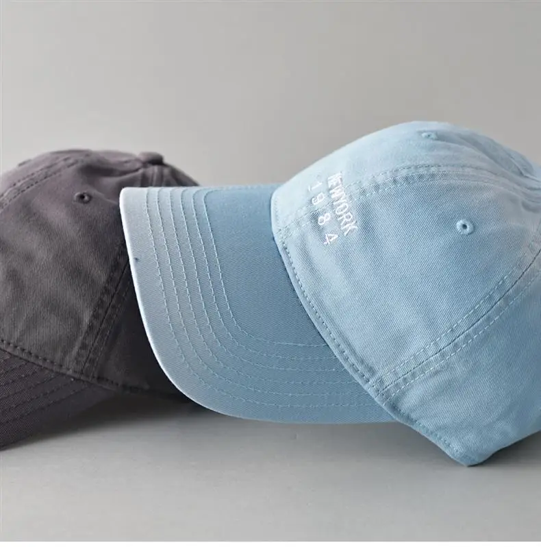 Black Korean Style Baseball Cap with "NEW YORK 1984" Embroidery — feature 10
