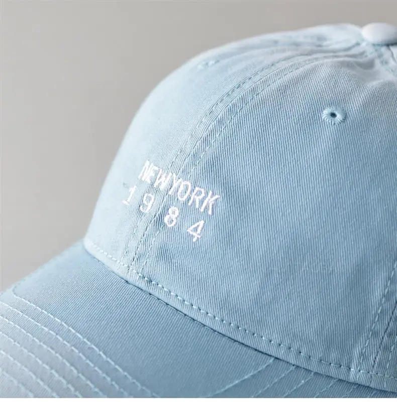 Black Korean Style Baseball Cap with "NEW YORK 1984" Embroidery — feature 11