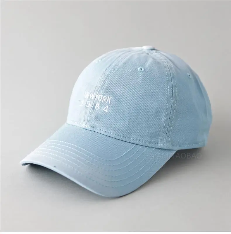 Black Korean Style Baseball Cap with "NEW YORK 1984" Embroidery — feature 3
