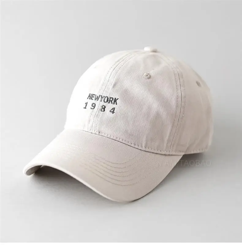 Black Korean Style Baseball Cap with "NEW YORK 1984" Embroidery — feature 6
