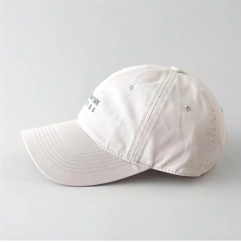 Black Korean Style Baseball Cap with "NEW YORK 1984" Embroidery — feature 7