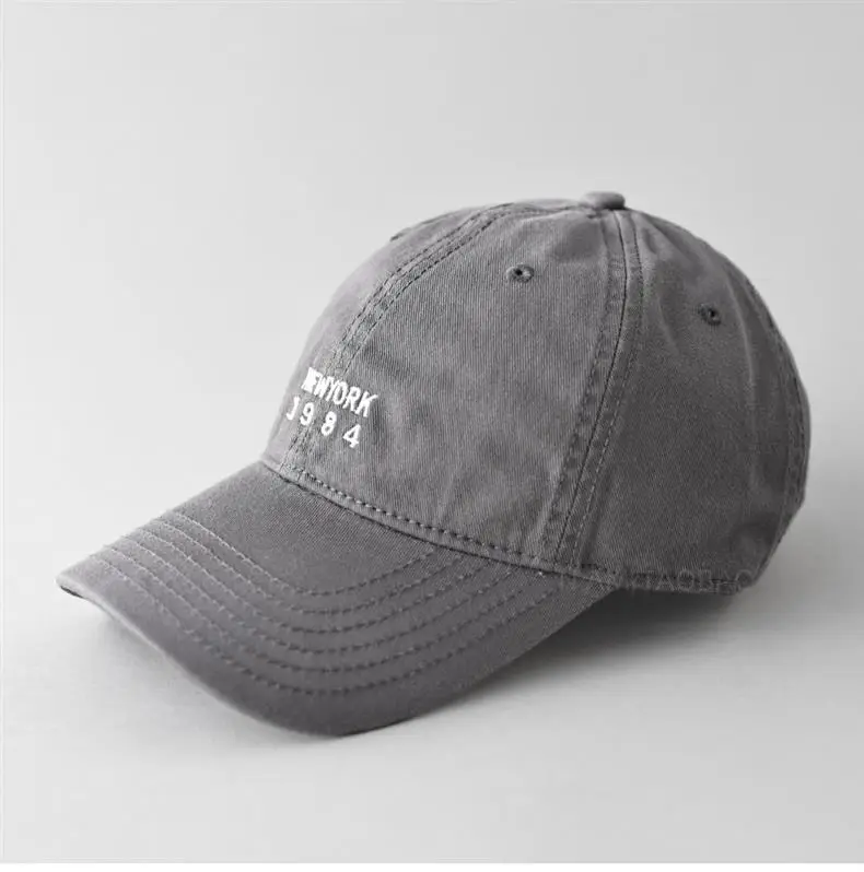 Black Korean Style Baseball Cap with "NEW YORK 1984" Embroidery — feature 8
