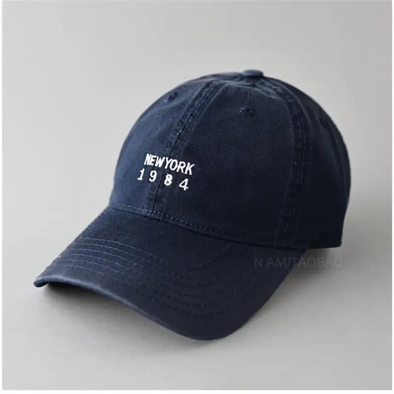 Black Korean Style Baseball Cap with "NEW YORK 1984" Embroidery - Image 2