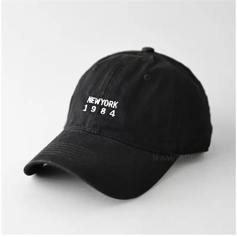 Black Korean Style Baseball Cap with "NEW YORK 1984" Embroidery - Image 5