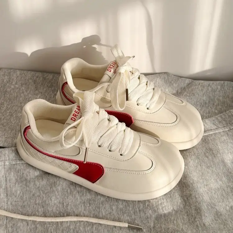 Women Retro White Sneakers Thick Soled 2025 - Image 3