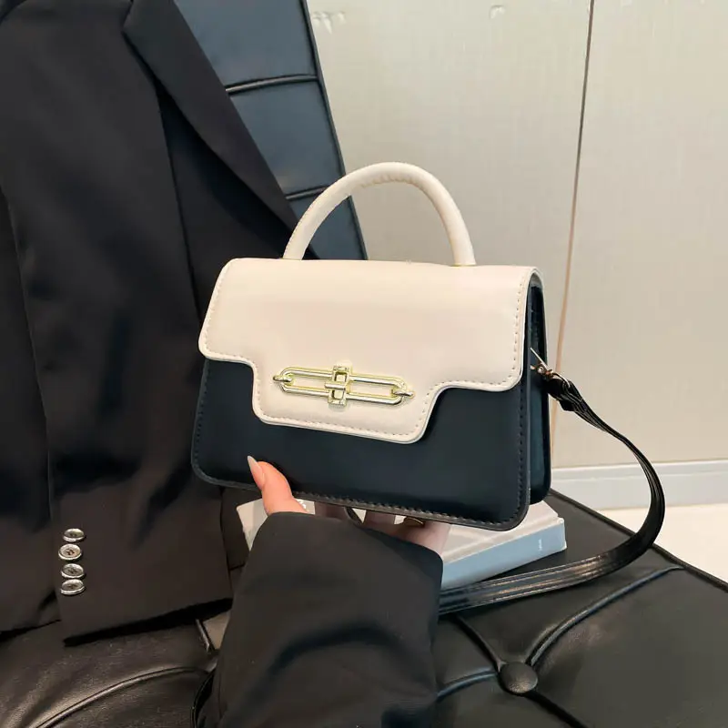Women's 2025 Square Black White Crossbody Bag