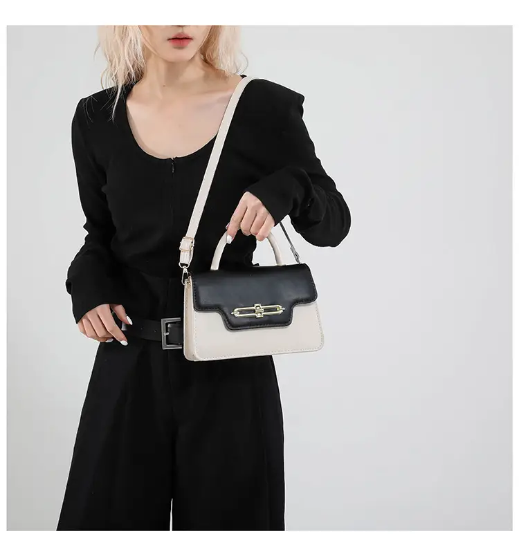 Women's 2025 Square Black White Crossbody Bag — feature 11