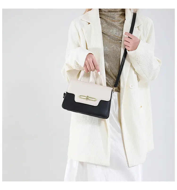 Women's 2025 Square Black White Crossbody Bag — feature 19