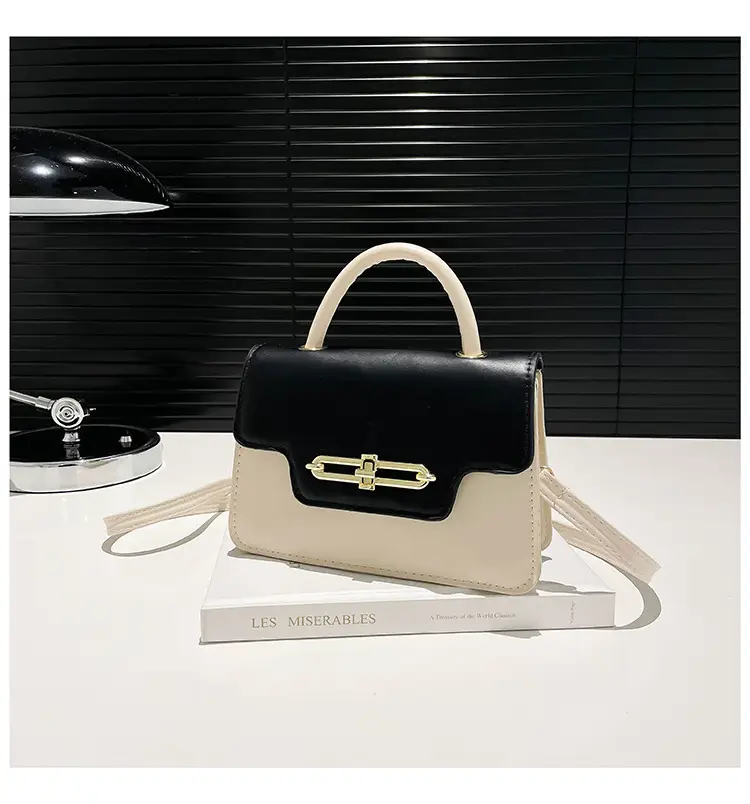 Women's 2025 Square Black White Crossbody Bag — feature 30