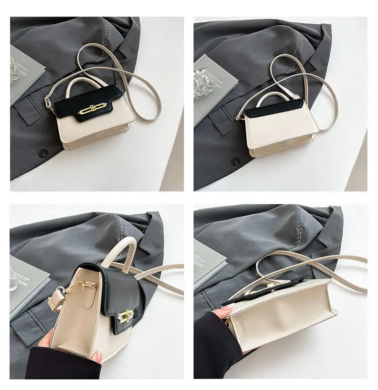 Women's 2025 Square Black White Crossbody Bag — feature 8