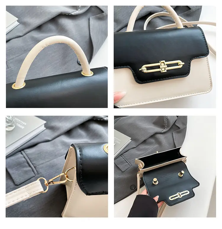 Women's 2025 Square Black White Crossbody Bag — feature 9