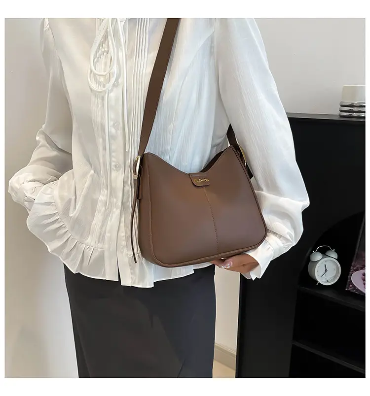 Brown Western Style Crossbody Bag with Long Strap — feature 10