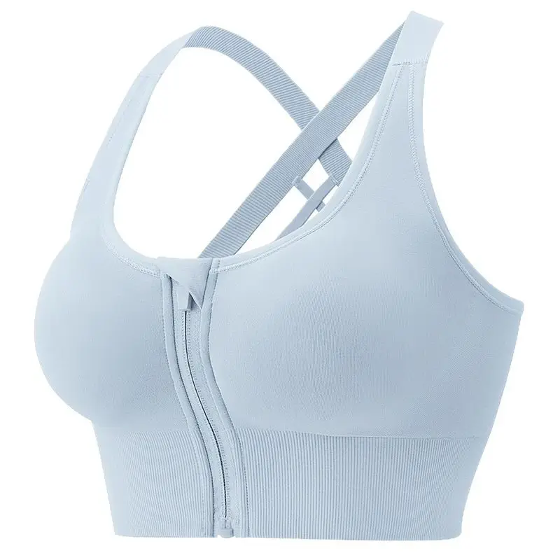 Front Zipper Plus Size Sports Bra with Zip Closure - Image 9