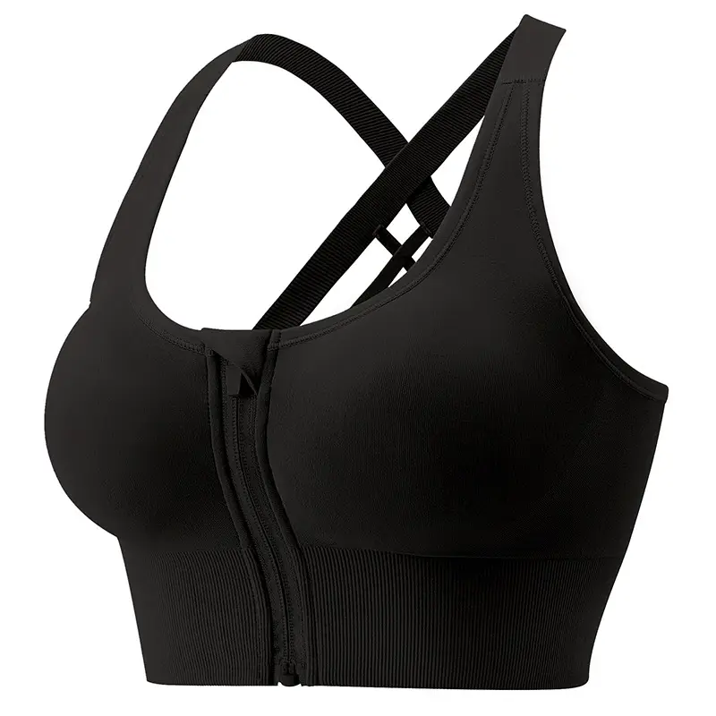Front Zipper Plus Size Sports Bra with Zip Closure - Image 4
