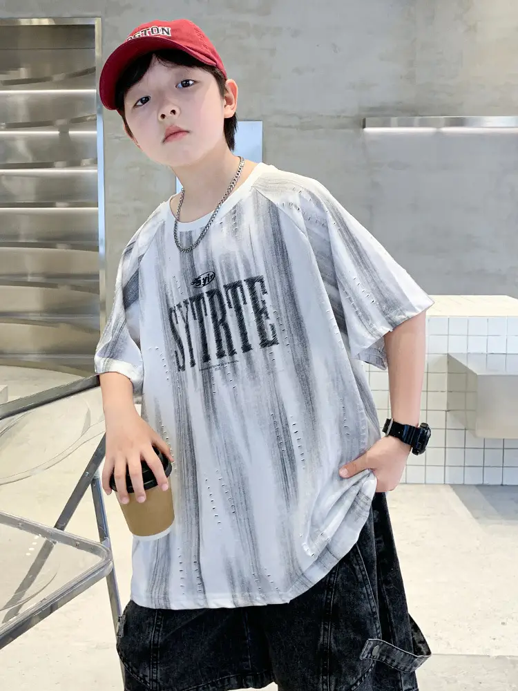Summer Boys T-shirt Black Graphic Half Sleeve Kids Wear - Image 6