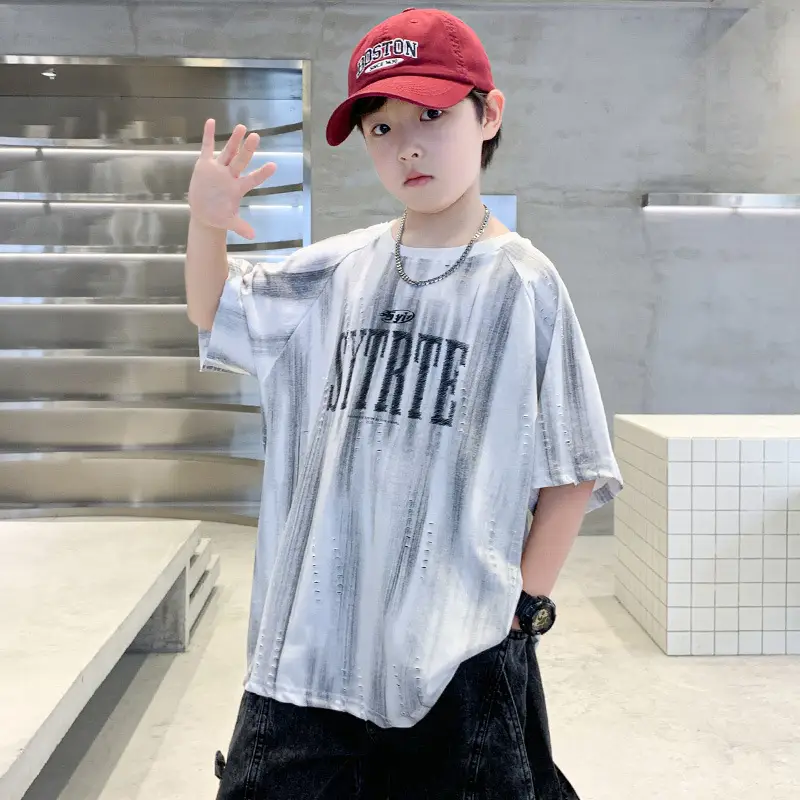 Summer Boys T-shirt Black Graphic Half Sleeve Kids Wear — feature 12