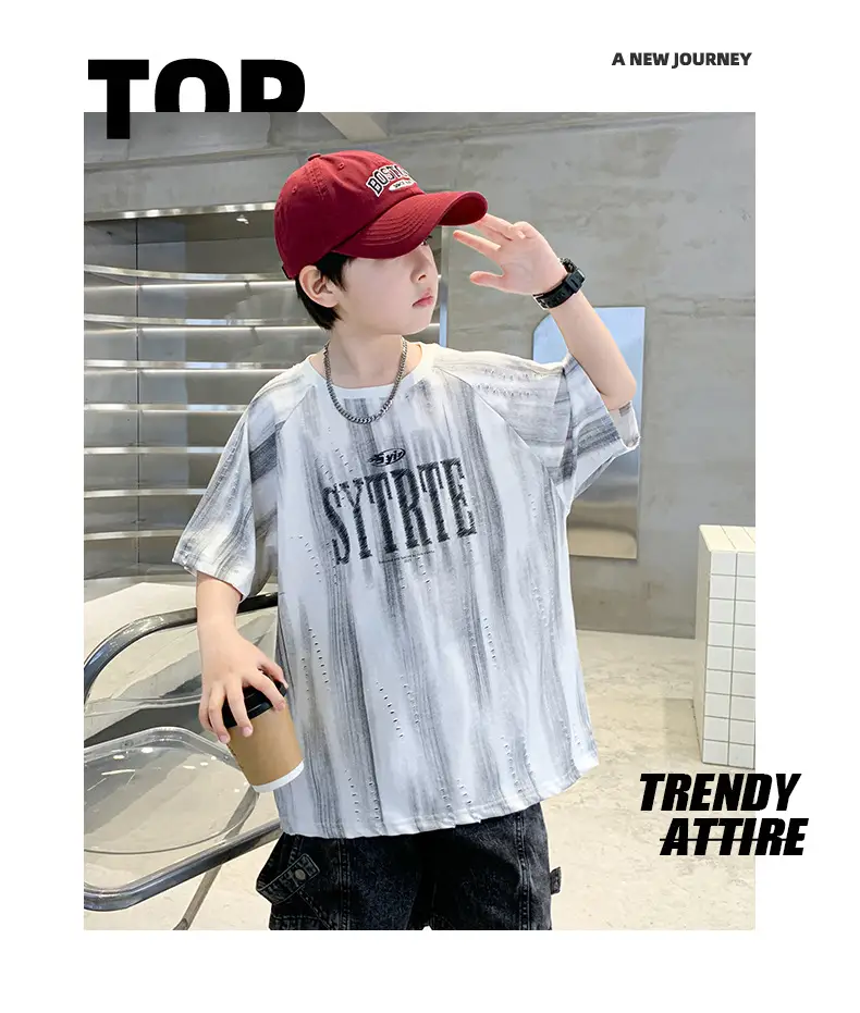 Summer Boys T-shirt Black Graphic Half Sleeve Kids Wear — feature 13