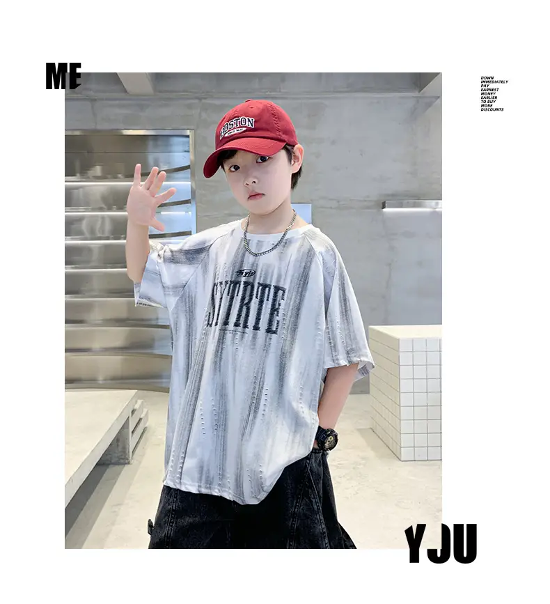 Summer Boys T-shirt Black Graphic Half Sleeve Kids Wear — feature 14