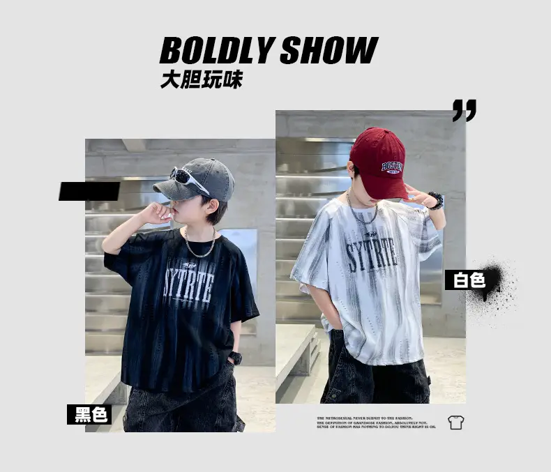 Summer Boys T-shirt Black Graphic Half Sleeve Kids Wear — feature 16