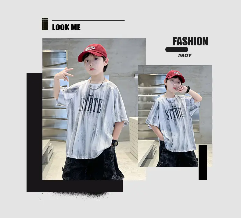 Summer Boys T-shirt Black Graphic Half Sleeve Kids Wear — feature 18
