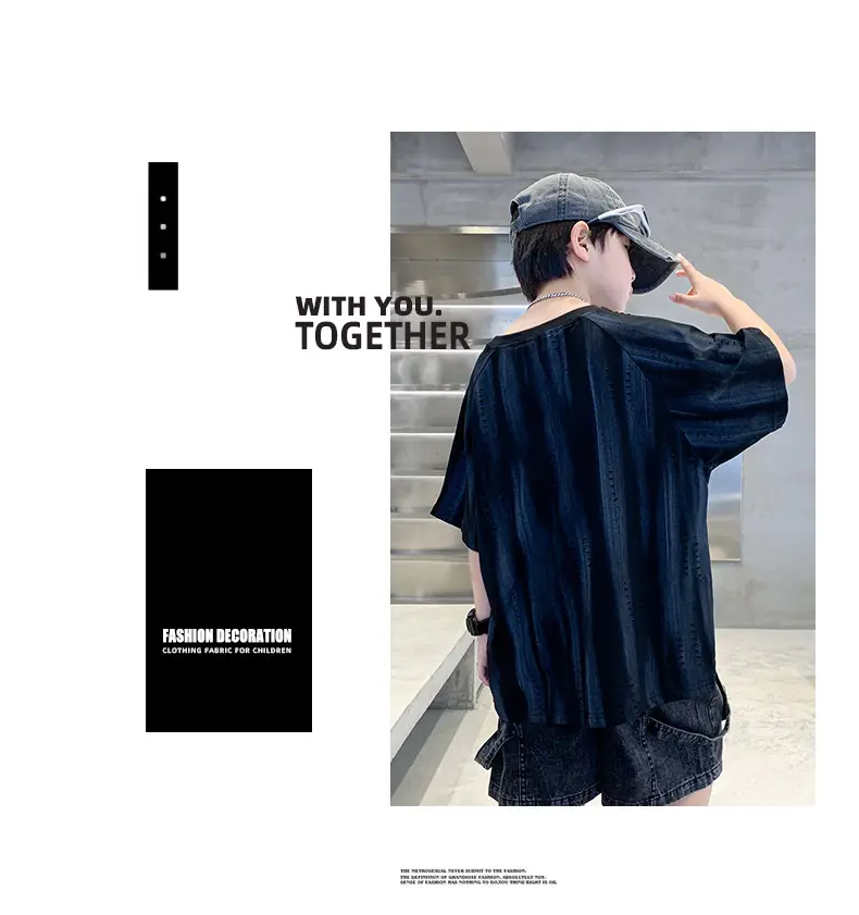 Summer Boys T-shirt Black Graphic Half Sleeve Kids Wear — feature 21
